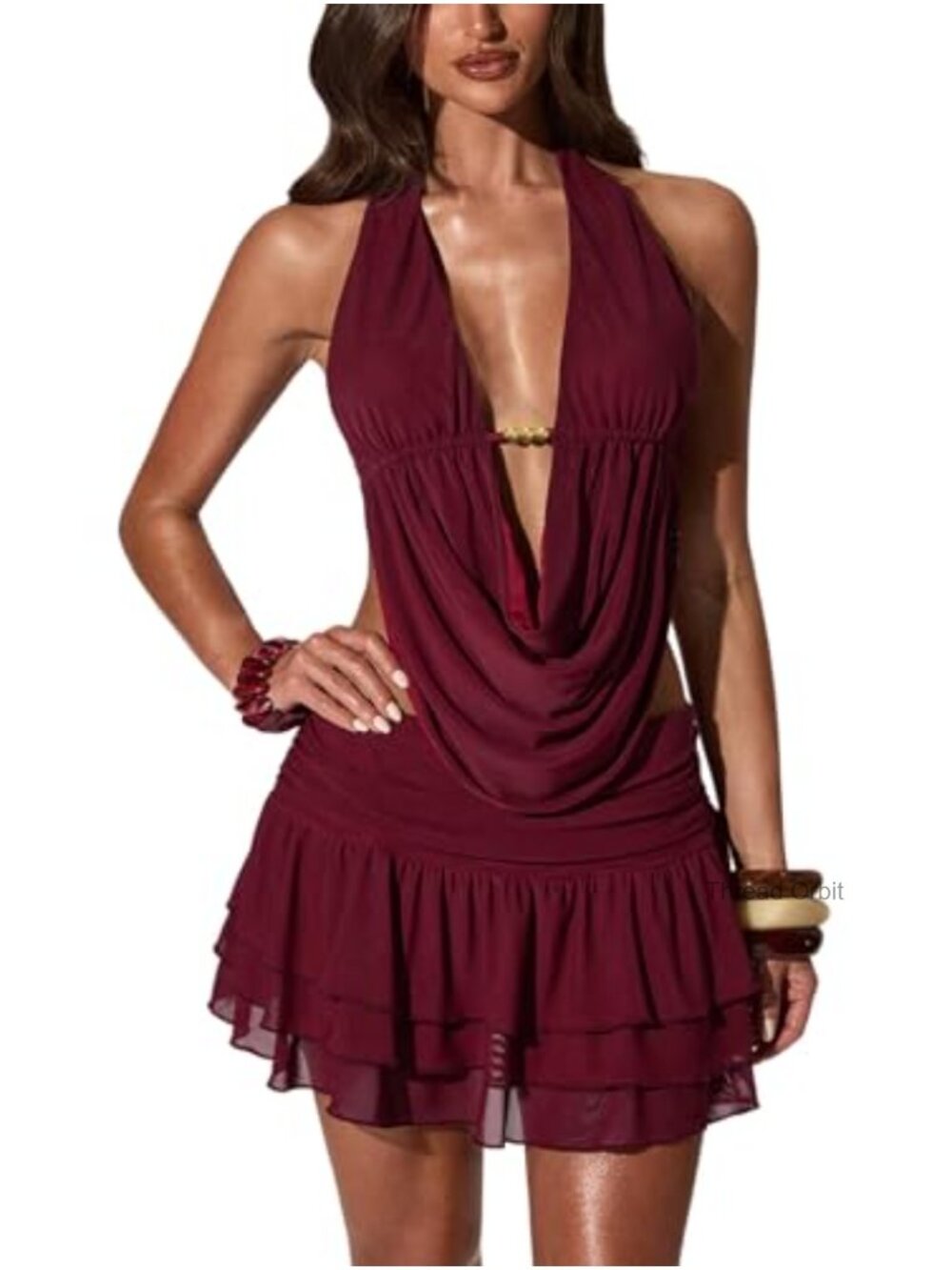 2 Piece Skirt Set Sleeveless Halter Top High Stretch Summer Y2K Outfit